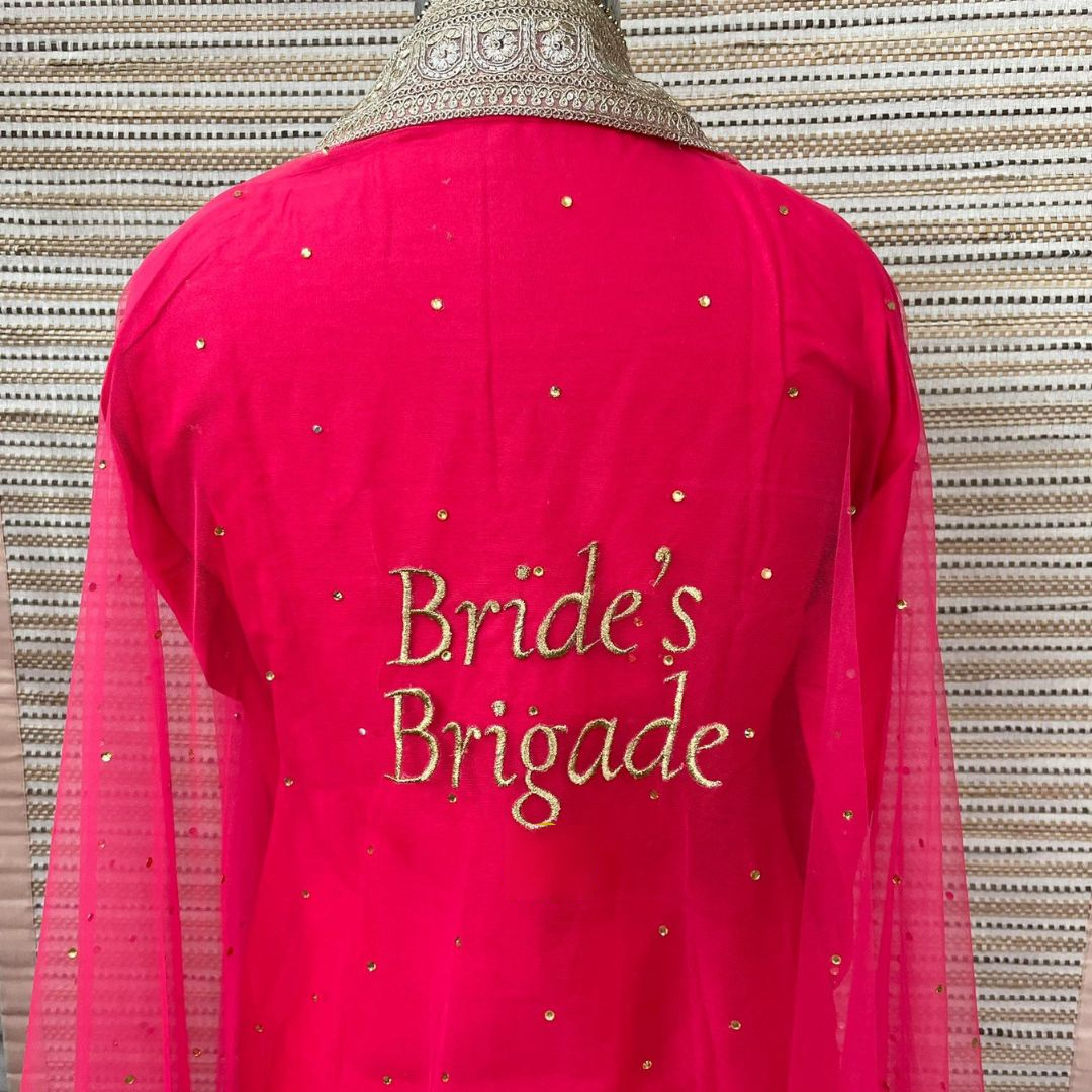 Customized Name Bridal Net Dupatta Design 8